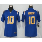 Women's Los Angeles Chargers #10 Justin Herbert Royal Blue 2020 NEW Color Rush Stitched NFL Nike Limited Jersey