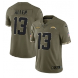 Men's Los Angeles Chargers #13 Keenan Allen 2022 Olive Salute To Service Limited Stitched Jersey
