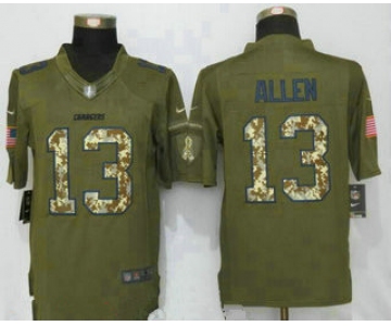 Men's San Diego Chargers #13 Keenan Allen Green Salute To Service Stitched NFL Nike Limited Jersey