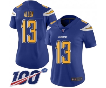 Nike Chargers #13 Keenan Allen Electric Blue Women's Stitched NFL Limited Rush 100th Season Jersey