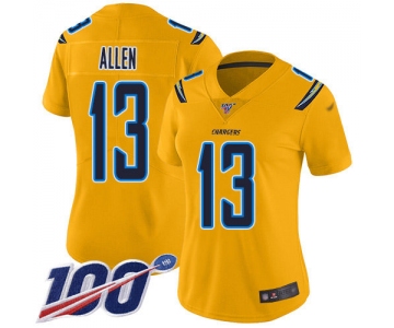 Nike Chargers #13 Keenan Allen Gold Women's Stitched NFL Limited Inverted Legend 100th Season Jersey