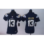Nike San Diego Chargers #13 Keenan Allen 2013 Navy Blue Limited Womens Jersey
