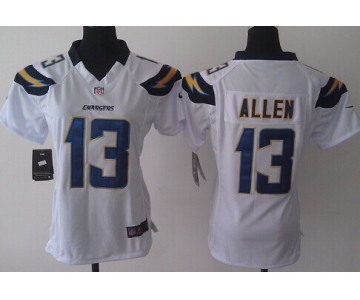 Nike San Diego Chargers #13 Keenan Allen 2013 White Limited Womens Jersey