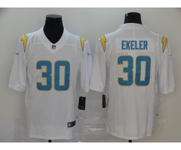 Men's Los Angeles Chargers #30 Austin Ekeler White 2020 NEW Vapor Untouchable Stitched NFL Nike Limited Jersey