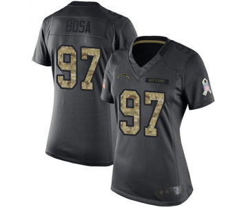 Chargers #97 Joey Bosa Black Women's Stitched Football Limited 2016 Salute to Service Jersey