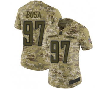 Chargers #97 Joey Bosa Camo Women's Stitched Football Limited 2018 Salute to Service Jersey