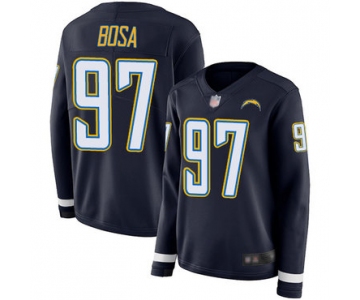 Chargers #97 Joey Bosa Navy Blue Team Color Women's Stitched Football Limited Therma Long Sleeve Jersey