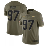 Men's Los Angeles Chargers #97 Joey Bosa 2022 Olive Salute To Service Limited Stitched Jersey