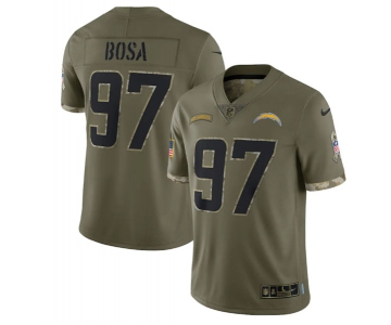 Men's Los Angeles Chargers #97 Joey Bosa 2022 Olive Salute To Service Limited Stitched Jersey