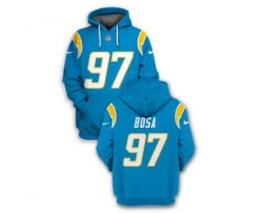 Men's Los Angeles Chargers #97 Joey Bosa Blue 2021 Pullover Hoodie