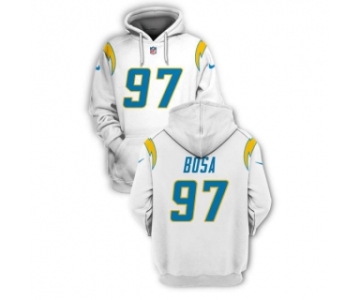 Men's Los Angeles Chargers #97 Joey Bosa White 2021 Pullover Hoodie