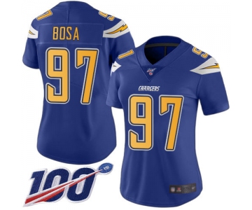 Nike Chargers #97 Joey Bosa Electric Blue Women's Stitched NFL Limited Rush 100th Season Jersey