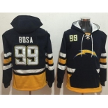 Nike Los Angeles Chargers #99 Joey Bosa Navy Blue Gold Name & Number Pullover NFL Hoodie