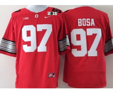 Ohio State Buckeyes #97 Joey Bosa 2015 Playoff Rose Bowl Special Event Diamond Quest Red 2015 BCS Patch Jersey