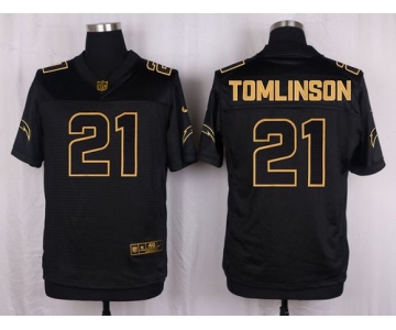 Nike Chargers #21 LaDainian Tomlinson Black Men's Stitched NFL Elite Pro Line Gold Collection Jersey