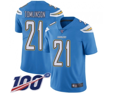 Nike Chargers #21 LaDainian Tomlinson Electric Blue Alternate Men's Stitched NFL 100th Season Vapor Limited Jersey