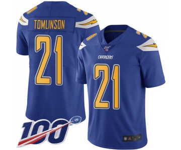 Nike Chargers #21 LaDainian Tomlinson Electric Blue Men's Stitched NFL Limited Rush 100th Season Jersey