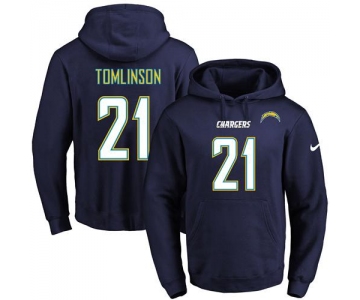 Nike Chargers #21 LaDainian Tomlinson Navy Blue Name & Number Pullover NFL Hoodie