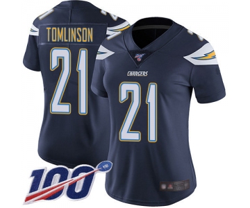Nike Chargers #21 LaDainian Tomlinson Navy Blue Team Color Women's Stitched NFL 100th Season Vapor Limited Jersey