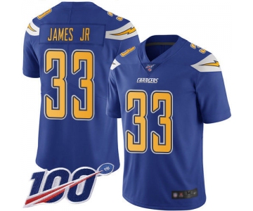 Chargers #33 Derwin James Jr Electric Blue Men's Stitched Football Limited Rush 100th Season Jersey