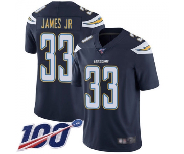 Chargers #33 Derwin James Jr Navy Blue Team Color Men's Stitched Football 100th Season Vapor Limited Jersey
