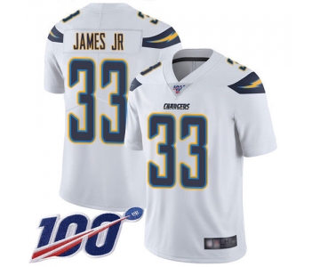 Chargers #33 Derwin James Jr White Men's Stitched Football 100th Season Vapor Limited Jersey