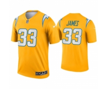 Men Los Angeles Chargers 33 Derwin James Inverted Legend Gold Jersey