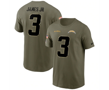Men's Los Angeles Chargers #3 Derwin James 2022 Olive Salute to Service T-Shirt