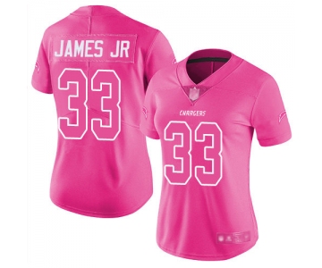 Nike Chargers #33 Derwin James Jr Pink Women's Stitched NFL Limited Rush Fashion Jersey