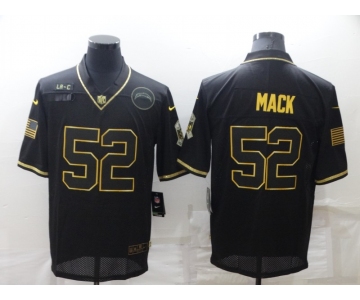 Men's Los Angeles Chargers #52 Khalil Mack Black Gold Salute To Service Limited Stitched Jersey