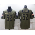 Men's Los Angeles Chargers #52 Khalil Mack Olive Salute To Service Limited Stitched Jersey