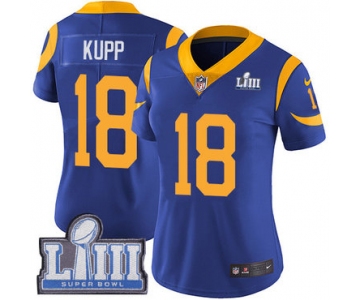 #18 Limited Cooper Kupp Royal Blue Nike NFL Alternate Women's Jersey Los Angeles Rams Vapor Untouchable Super Bowl LIII Bound