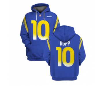 Men's Los Angeles Rams #10 Cooper Kupp 2021 Royal Pullover Hoodie