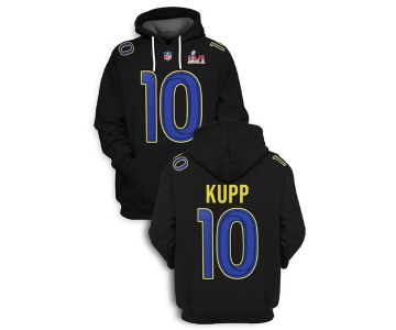 Men's Los Angeles Rams #10 Cooper Kupp 2022 Black Super Bowl LVI Pullover Hoodie