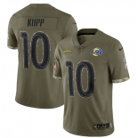 Men's Los Angeles Rams #10 Cooper Kupp 2022 Olive Salute To Service Limited Stitched Jersey