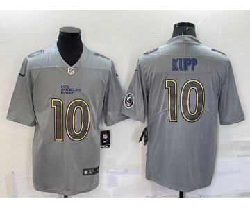 Men's Los Angeles Rams #10 Cooper Kupp LOGO Grey Atmosphere Fashion Vapor Untouchable Stitched Limited Jersey