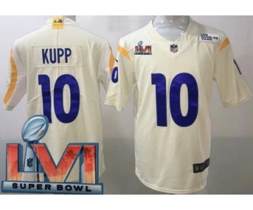 Men's Los Angeles Rams #10 Cooper Kupp Limited Bone 2022 Super Bowl LVI Bound Vapor Jersey