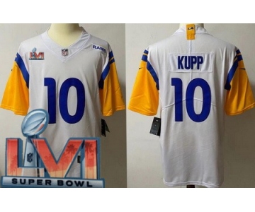 Men's Los Angeles Rams #10 Cooper Kupp Limited White Alternate 2022 Super Bowl LVI Bound Vapor Jersey