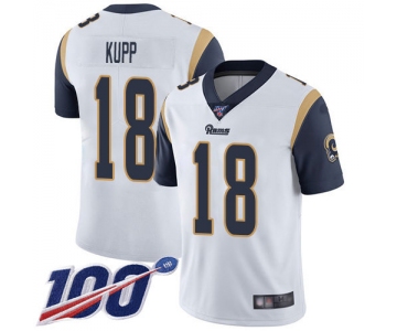Nike Rams #18 Cooper Kupp White Men's Stitched NFL 100th Season Vapor Limited Jersey