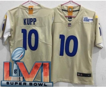 Women's Los Angeles Rams #10 Cooper Kupp Limited Bone 2022 Super Bowl LVI Bound Vapor Jersey
