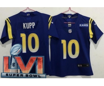 Women's Los Angeles Rams #10 Cooper Kupp Limited Royal 2022 Super Bowl LVI Bound Vapor Jersey