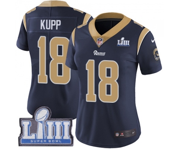 Women's Los Angeles Rams #18 Cooper Kupp Navy Blue Nike NFL Home Vapor Untouchable Super Bowl LIII Bound Limited Jersey