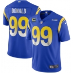 Men's Los Angeles Rams 2022 #99 Aaron Donald Blue With 4-star C Patch Stitched NFL Jersey