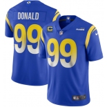 Men's Los Angeles Rams 2022 #99 Aaron Donald Blue With 4-star C Patch Stitched NFL Jersey