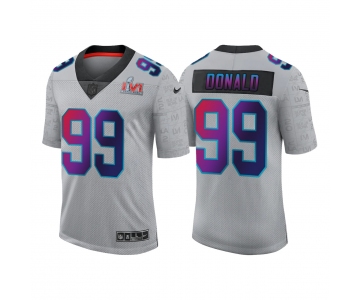 Men's Los Angeles Rams #99 Aaron Donald 2022 Grey Super Bowl LVI Limited Stitched Jersey