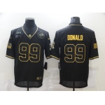 Men's Los Angeles Rams #99 Aaron Donald Black Gold 2020 Salute To Service Stitched NFL Nike Limited Jersey