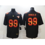 Men's Los Angeles Rams #99 Aaron Donald Black Red Orange Stripe Vapor Limited Nike NFL Jersey