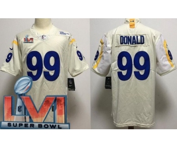 Men's Los Angeles Rams #99 Aaron Donald Limited Bone 2022 Super Bowl LVI Bound Vapor Jersey