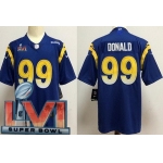 Men's Los Angeles Rams #99 Aaron Donald Limited Royal 2022 Super Bowl LVI Bound Vapor Jersey