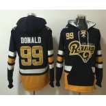 Men's Los Angeles Rams #99 Aaron Donald NEW Navy Blue Pocket Stitched NFL Pullover Hoodie